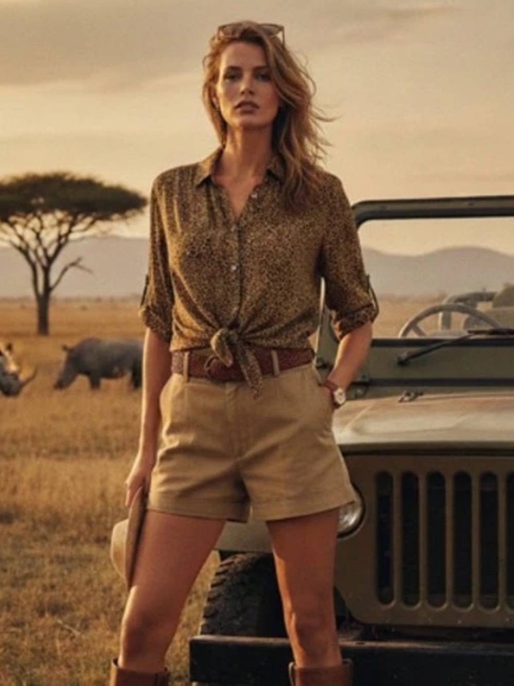 Free People Celia printed tie-front animal leopard print blouse - Picture 3 of 3